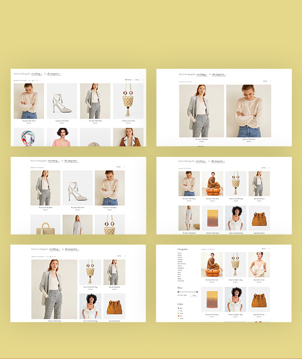 Multiple Shop Page Layouts