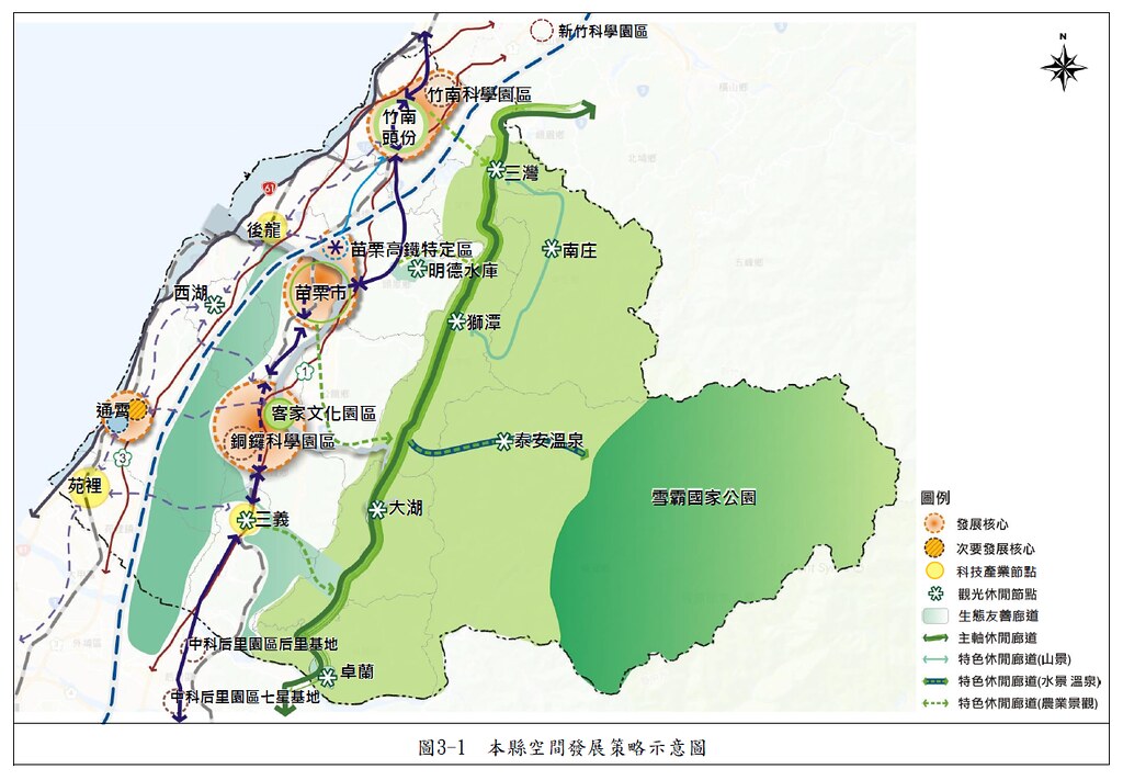 苗栗縣空間發展策略。資料來源：苗栗縣國土計畫草案