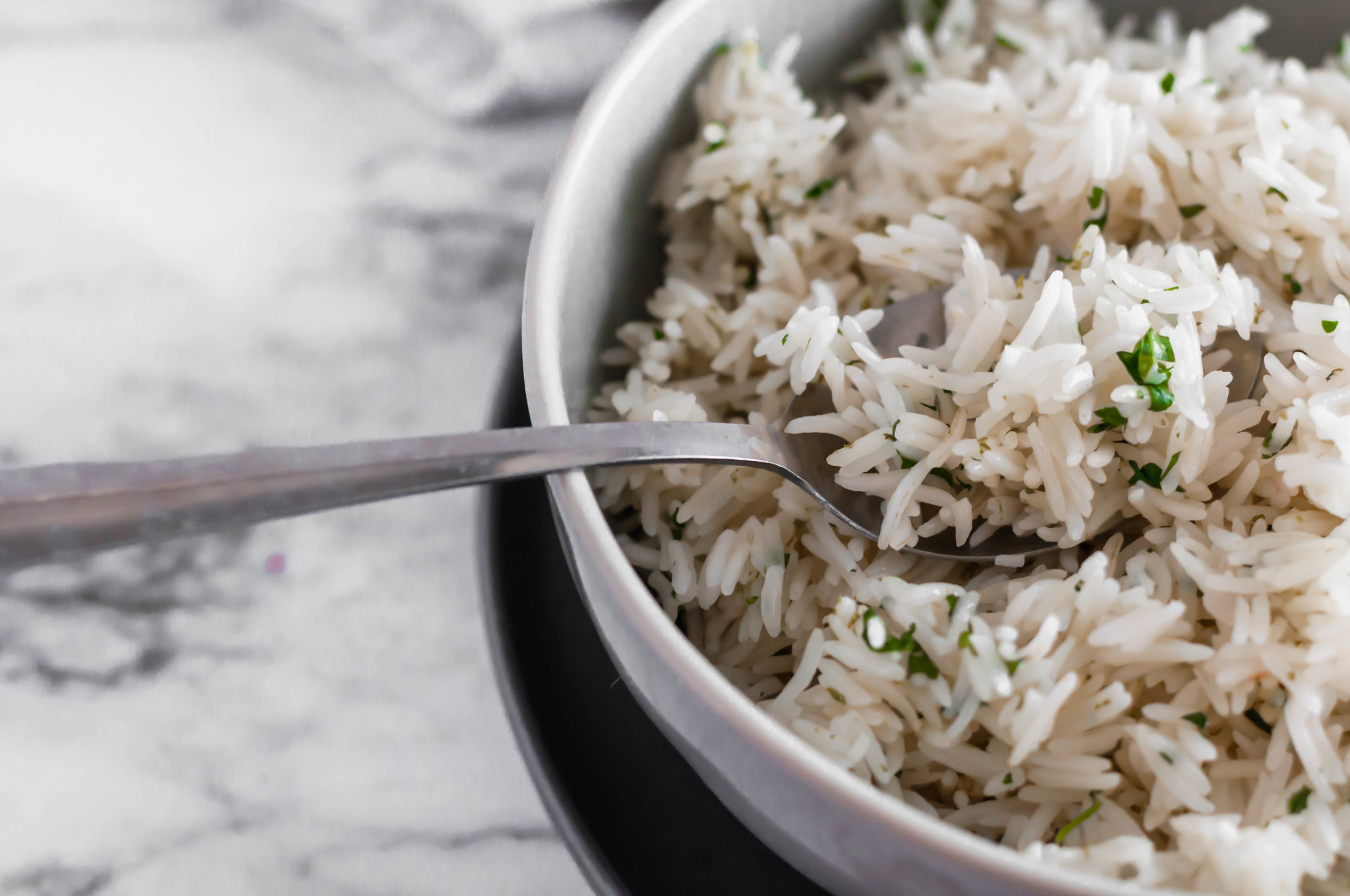 Instant Pot Cilantro Lime Rice couldn't get easier with 3 ingredients and a 4 minute cook time. Super flavorful and perfect with any Mexican meal.