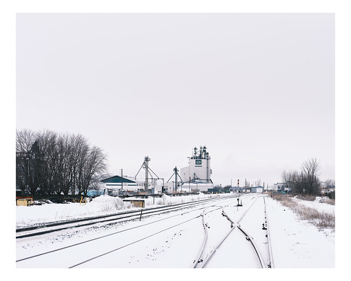 mill rail railway industrial rural landscape winter snow monteregie quebec canada sainthyacinthe