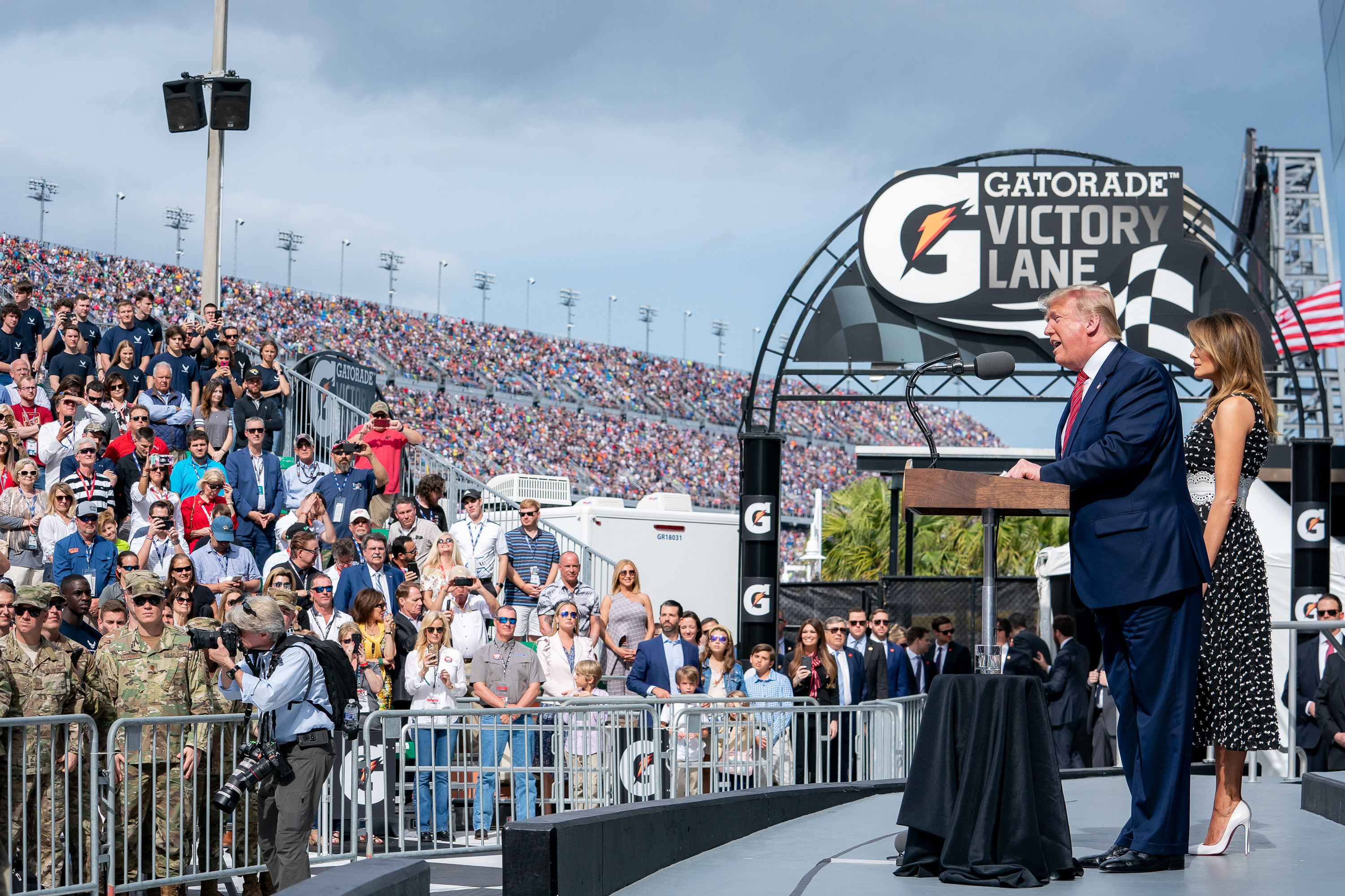 President Trump and the First Lady at the NASCAR Daytona 500 Race