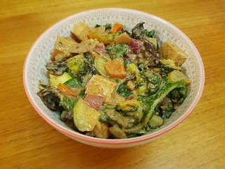 Veggie Stir-Fry with Spicy Almond Sauce