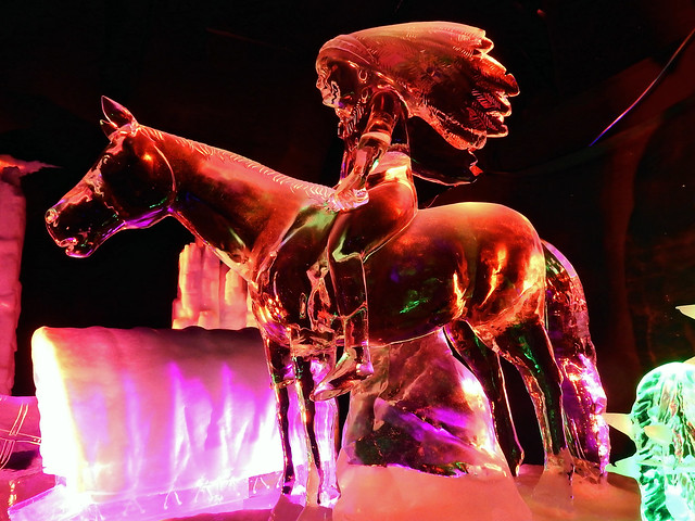 Ice Sculpture Festival: Indian on horseback (N4608)