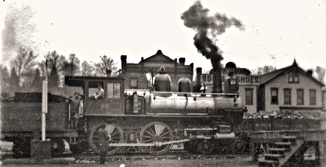Allegheny Valley Railroad is pulling up to the station and shops in Verona, Pa.  c.1905