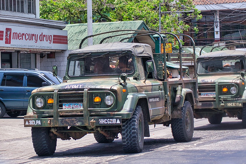 street jeep army military vehicles silay city philippines asia