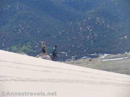 Skipping down the dunes in Great Sand Dunes National Park, Colorado