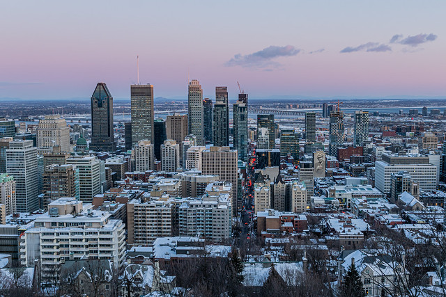 Montréal Winter Skyline Sunset