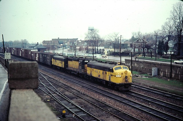 CNW covered wagons at West Chicago IL March 1978