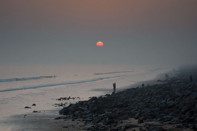 Misty sunset at Digha.
