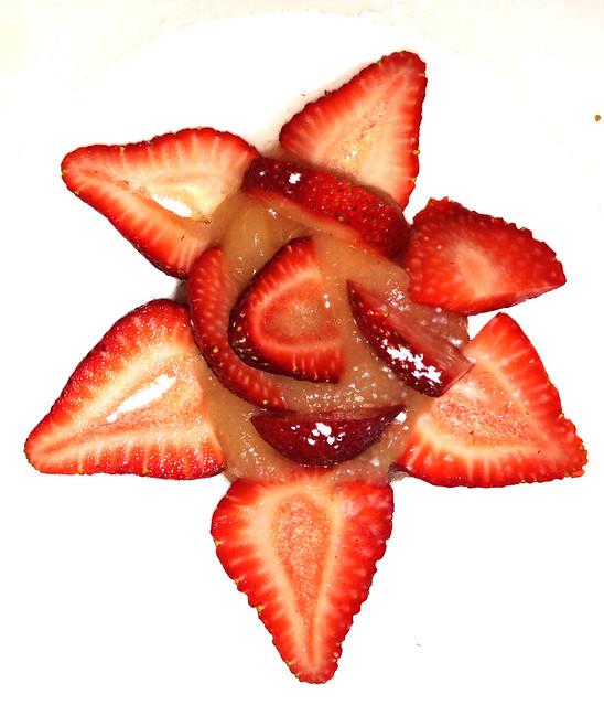 Strawberry Over Pear Purée