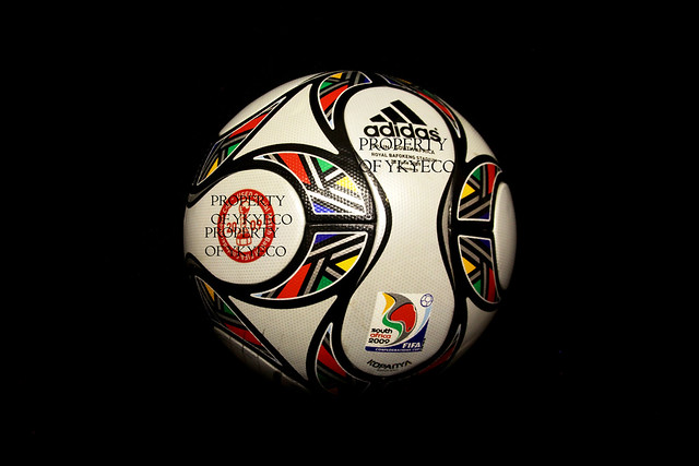 KOPANYA FIFA CONFEDERATIONS CUP SOUTH AFRICA 2009 ADIDAS MATCH USED BALL, SPAIN VS SOUTH AFRICA 00