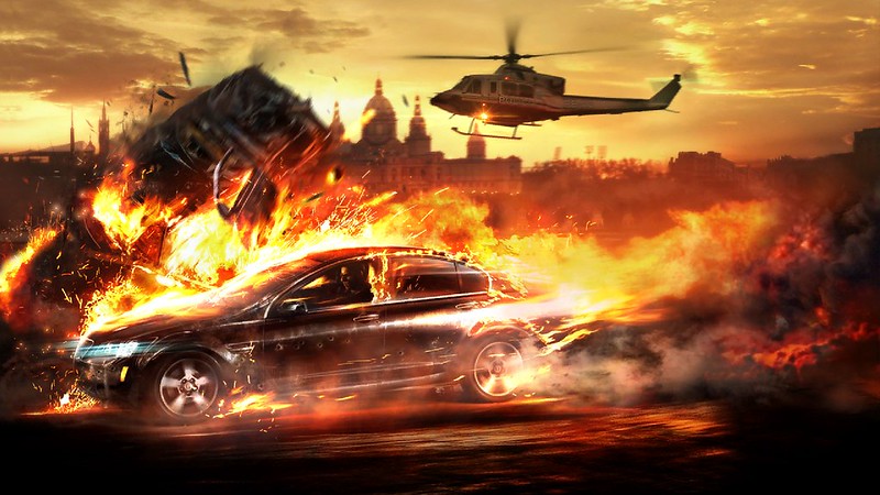 The Wheelman – Explosive Crash Concept Art