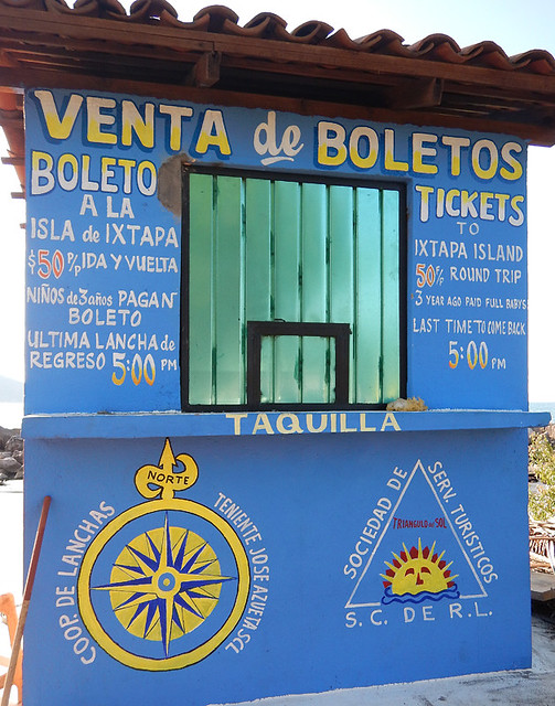 Boat ticket booth at Isla Ixtapa in Zihuatanejo, Mexico