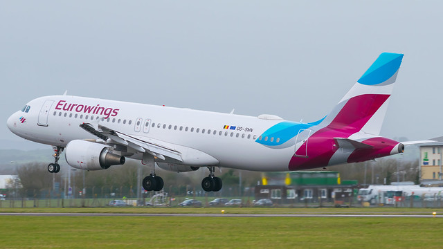 OO-SNN - Eurowings a320 @ Cardiff Airport 21/02/20