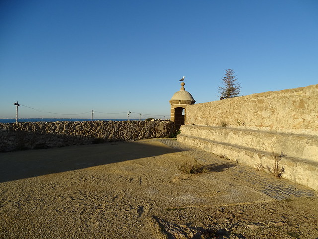 garita y muro interior del Castillo de Santa Catalina Cádiz 01