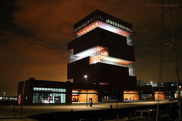 MAS museum Antwerp at night