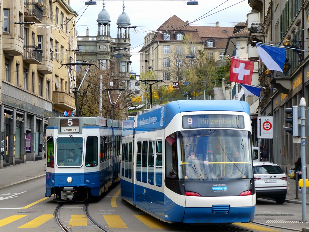 Trams at Zürich