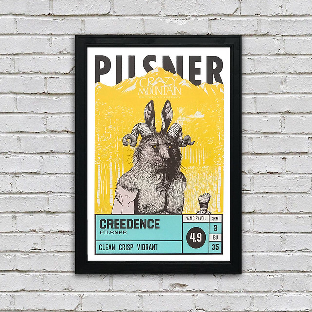 Craft Beer Poster - Crazy Mountain Creedence Pilsner
