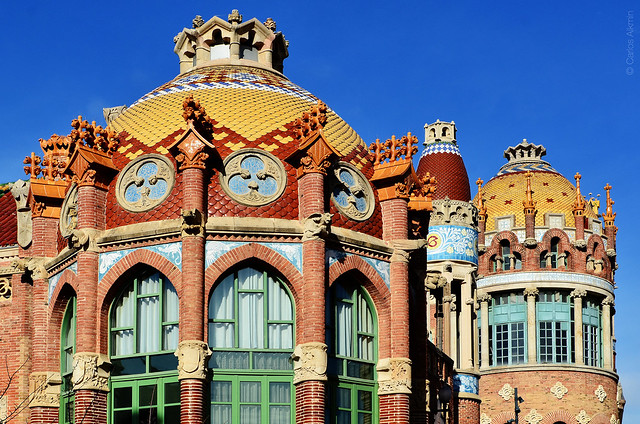 The incredible modernist Santa Creu and Sant Pau Hospital - Barcelona - Catalunya - Spain
