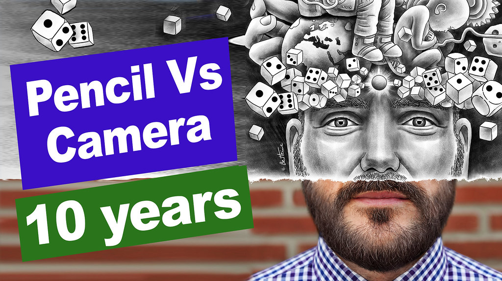 Video: Creative Pencil Vs Camera artworks mixing drawing and photography (200 before/after and 10 years !)