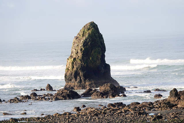Sunny Haystack Rock, Cannon Beach, Oregon
