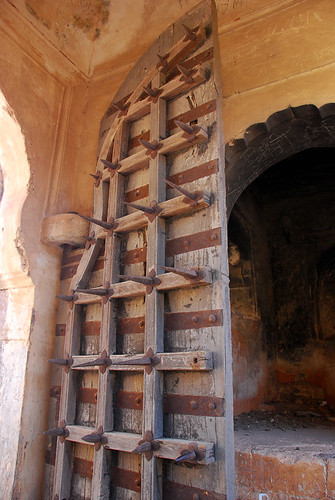 Spiked door in Garh Palace in Bundi, India