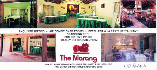 mgs memorabilia letters writings the marang hotel francistown botswana february 1999