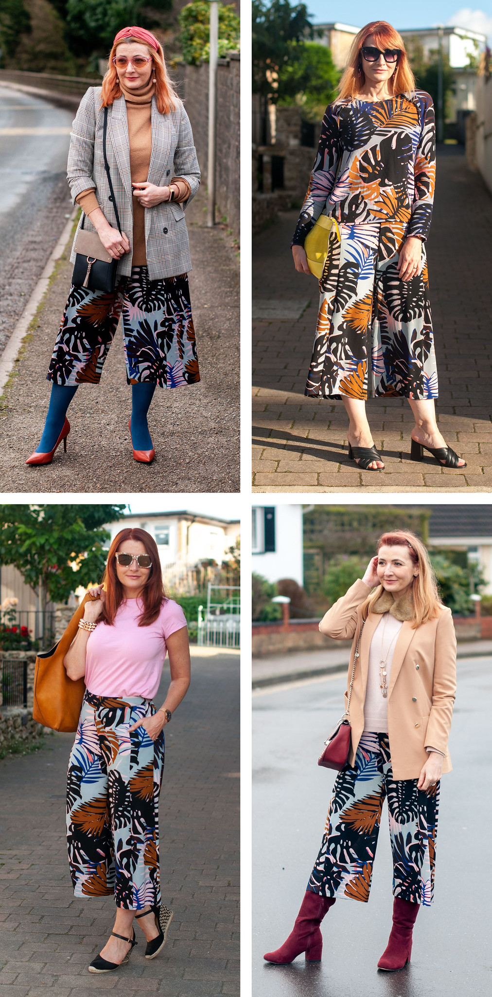 4 Ways to Wear Cropped, Palm Print Trousers | Not Dressed As Lamb, Style Over 40