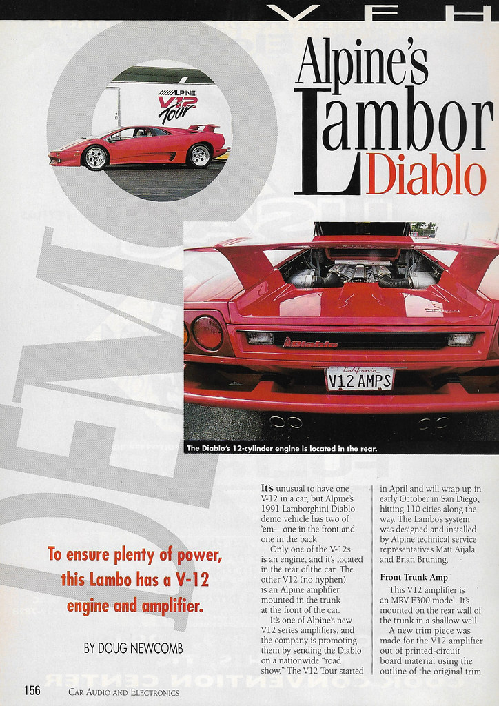 1990 Lamborghini Diablo Original Retro Magazine Ads 2-4-1 Special Alpine Audio
