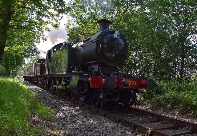 Visitor GWR No.4270 & Met 1 make easy work of the climb out of North Weald, with the 17.00 to Ongar. Summer Steam Gala, Epping Ongar Railway. 08 06 2019