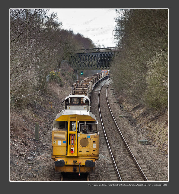 Two regular lunchtime freights in the Beighton Junction/Westthorpe run-round area - 6216