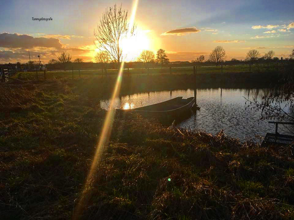 Rowingboat in the Sunset. Photo taken near Gennep, Limburg, Netherlands