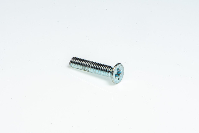 Detail of a small steel screw