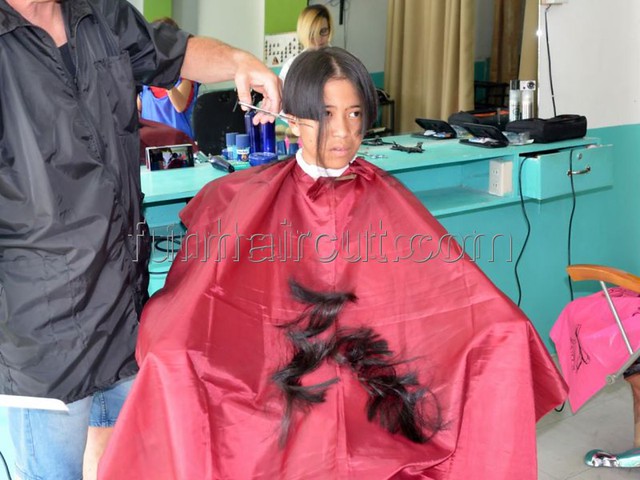 MARISOL a young barbershop girl haircut