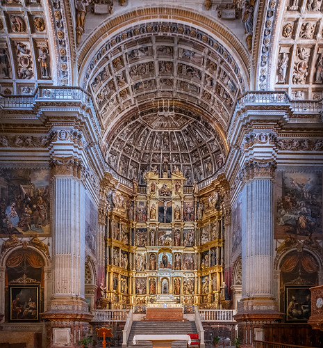 monastery monasterio granada renaissancestyle ornate gold altar altarpiece andalucia jeronimo