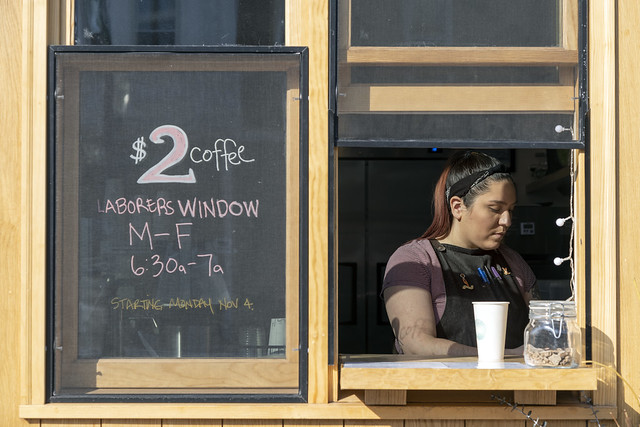 Laborer's Window at Necessary and Sufficient Coffee Shop