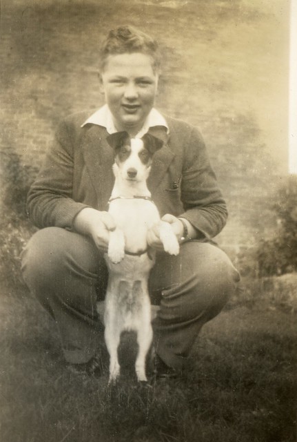 Scanned Vintage Photo - Lad and his Dog