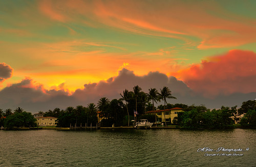urbanexploration miamibeach sunset colors walking walkingaround waterways clouds coconuttree seashore sobe outdoors