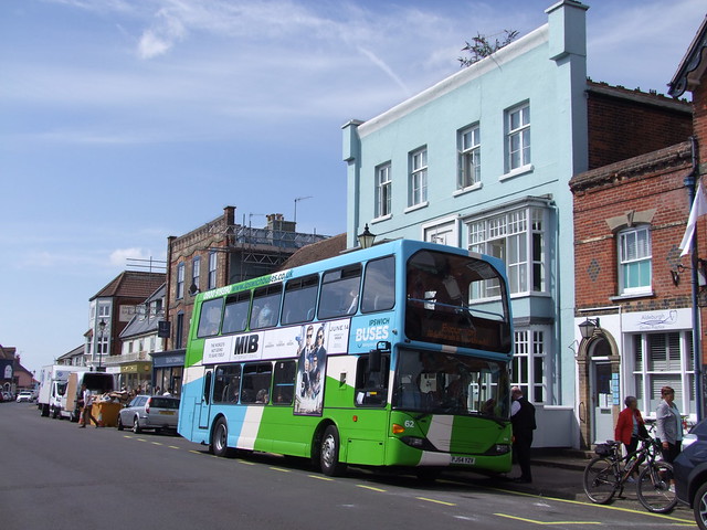 IB 62 (PJ54 YZV) on a Aldeburgh and Southwold excursion seen in Aldeburgh High Street 08-08-19