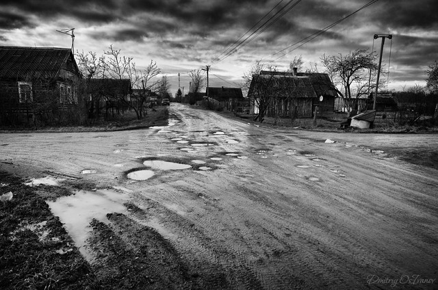Crossroad of Russian roads