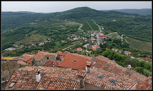croatia holiday travel motovun landscape roof mountains view viewpoint town architecture