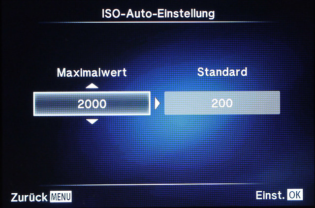 Digital Camera Monitor Menu ISO Setting© Digitalkamera Monitor Einstellungen