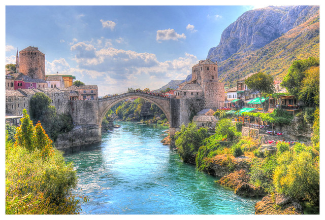 Stari Most over the River Neretva in Mostar, Bosnia