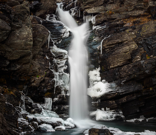Early winter waterfall