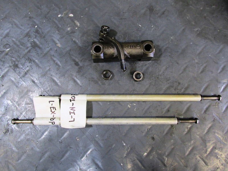 Left Side Push Rods and Intake Rocker Assembly with Special Nuts
