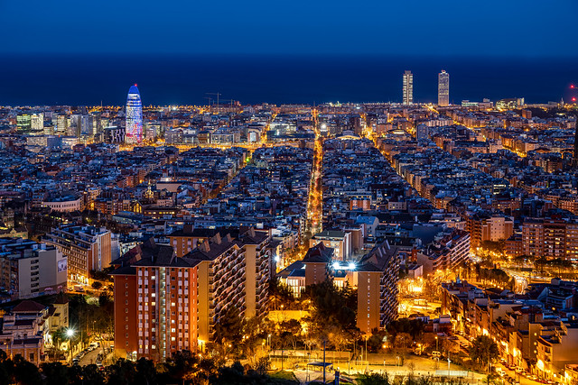 La hora azul en Barcelona