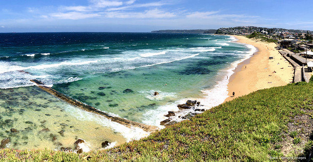 View Down Bar Beach to Cooks Hill Surf Club, Dixon Park Beach & Merewether Beach, Newcastle, NSW