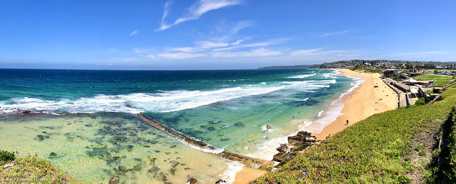 View Down Bar Beach to Cooks Hill Surf Club, Dixon Park Beach & Merewether Beach, Newcastle, NSW