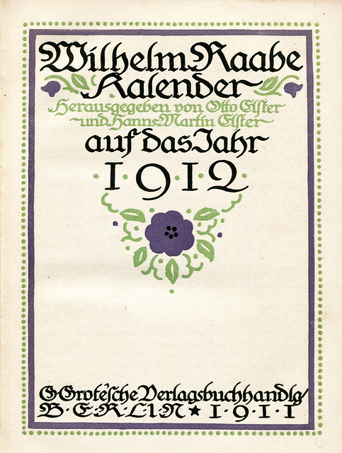 Der Wilhelm Raabe Kalender von 1912, Titelblatt