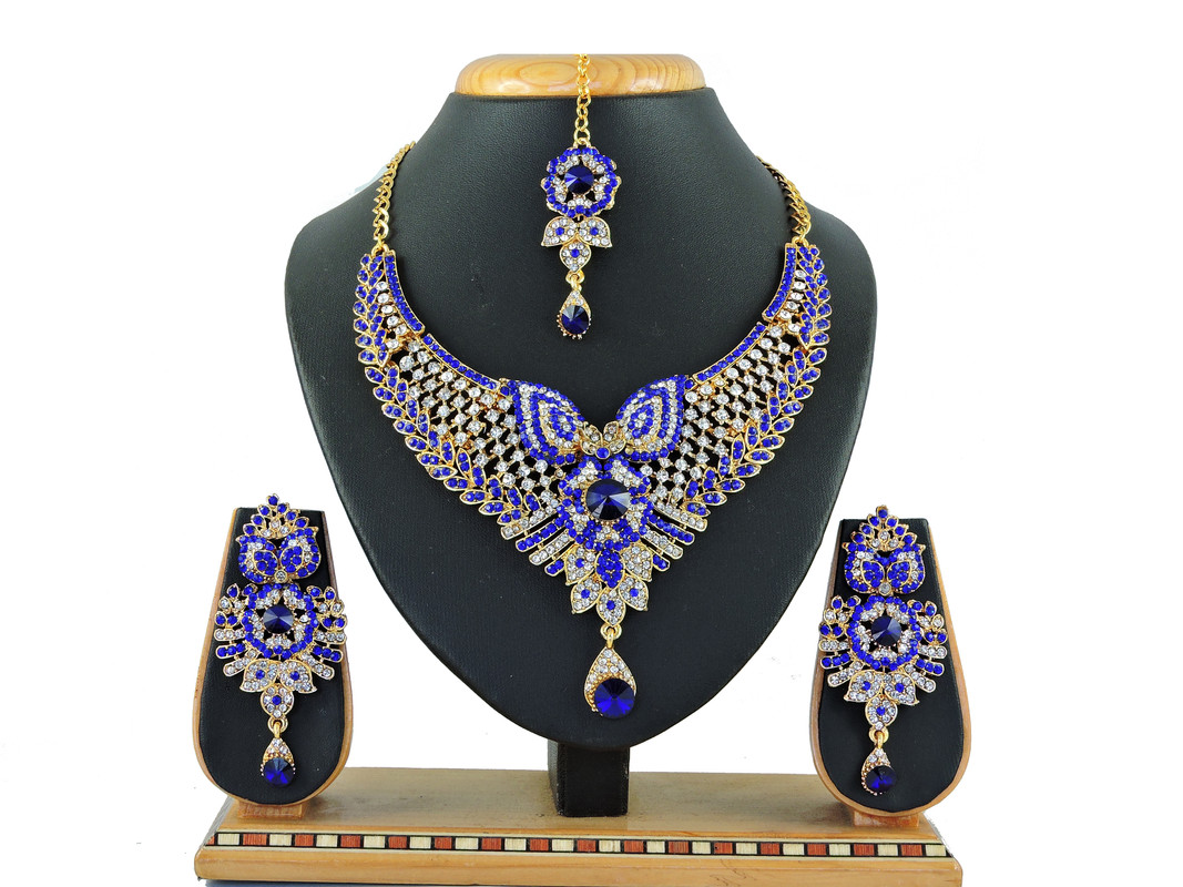 Generic Women's Alloy Necklace set (Blue)